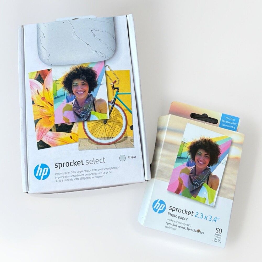 HP Sprocket Select Portable Printer 2.3x3.4" Eclipse Instant Photo Paper